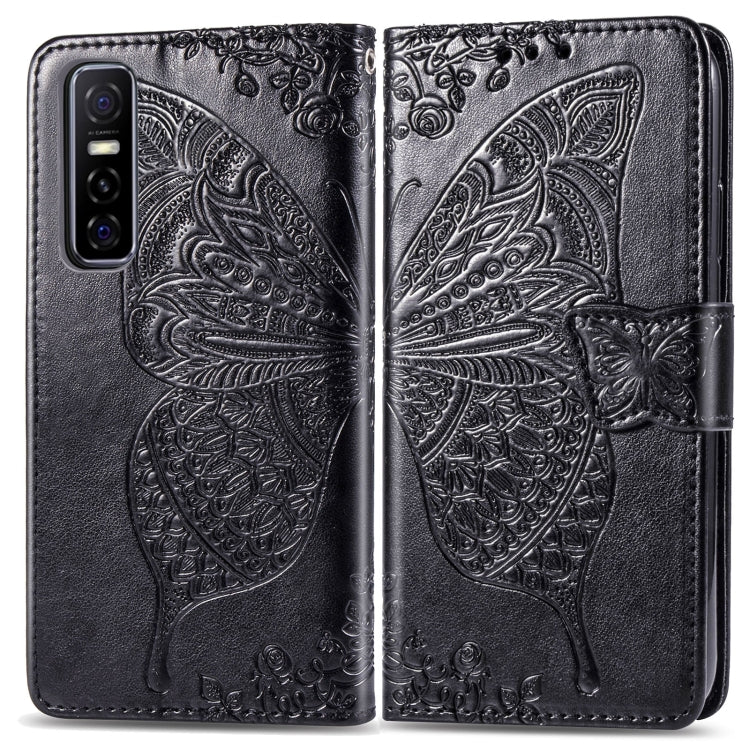 Butterfly Love Flower Embossed Horizontal Flip Leather Case with Bracket / Card Slot / Wallet / Lanyard, For vivo Y73s, For vivo Y50, For vivo Y20