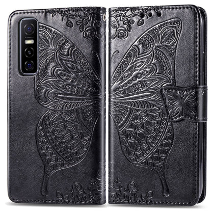 Butterfly Love Flower Embossed Horizontal Flip Leather Case with Bracket / Card Slot / Wallet / Lanyard, For vivo Y73s, For vivo Y50, For vivo Y20