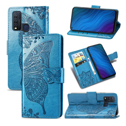 Butterfly Love Flower Embossed Horizontal Flip Leather Case with Bracket / Card Slot / Wallet / Lanyard, For vivo Y73s, For vivo Y50, For vivo Y20