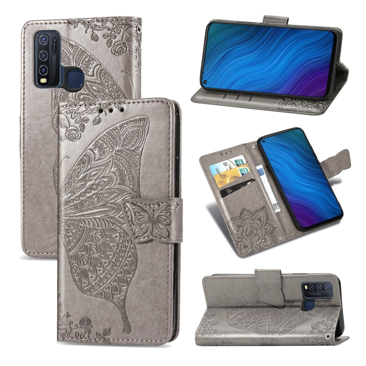 Butterfly Love Flower Embossed Horizontal Flip Leather Case with Bracket / Card Slot / Wallet / Lanyard, For vivo Y73s, For vivo Y50, For vivo Y20