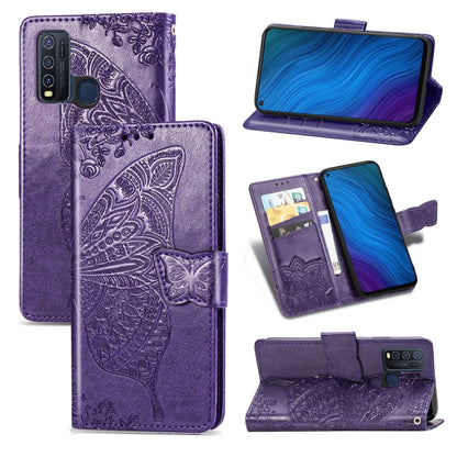 Butterfly Love Flower Embossed Horizontal Flip Leather Case with Bracket / Card Slot / Wallet / Lanyard, For vivo Y73s, For vivo Y50, For vivo Y20