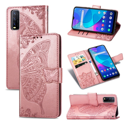 Butterfly Love Flower Embossed Horizontal Flip Leather Case with Bracket / Card Slot / Wallet / Lanyard, For vivo Y73s, For vivo Y50, For vivo Y20
