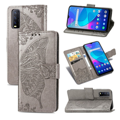Butterfly Love Flower Embossed Horizontal Flip Leather Case with Bracket / Card Slot / Wallet / Lanyard, For vivo Y73s, For vivo Y50, For vivo Y20