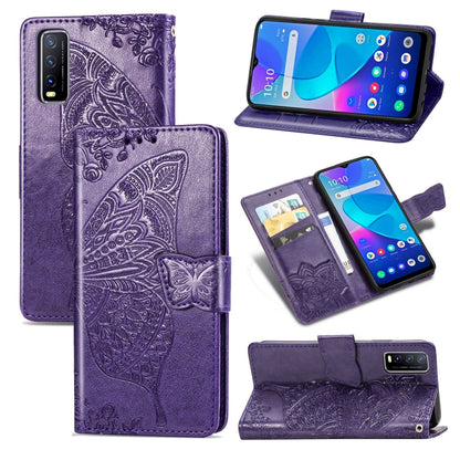 Butterfly Love Flower Embossed Horizontal Flip Leather Case with Bracket / Card Slot / Wallet / Lanyard, For vivo Y73s, For vivo Y50, For vivo Y20