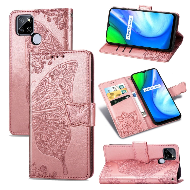 Butterfly Love Flower Embossed Horizontal Flip Leather Case with Bracket / Card Slot / Wallet / Lanyard, For OPPO Realme V3, For OPPO A15, For OnePlus Nord N100, For Arrows NX9 F-52A