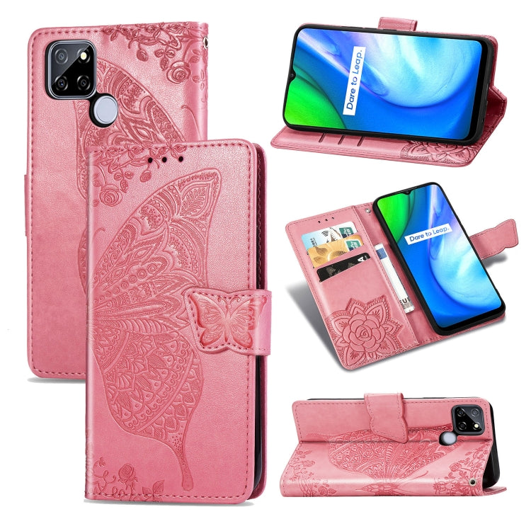 Butterfly Love Flower Embossed Horizontal Flip Leather Case with Bracket / Card Slot / Wallet / Lanyard, For OPPO Realme V3, For OPPO A15, For OnePlus Nord N100, For Arrows NX9 F-52A