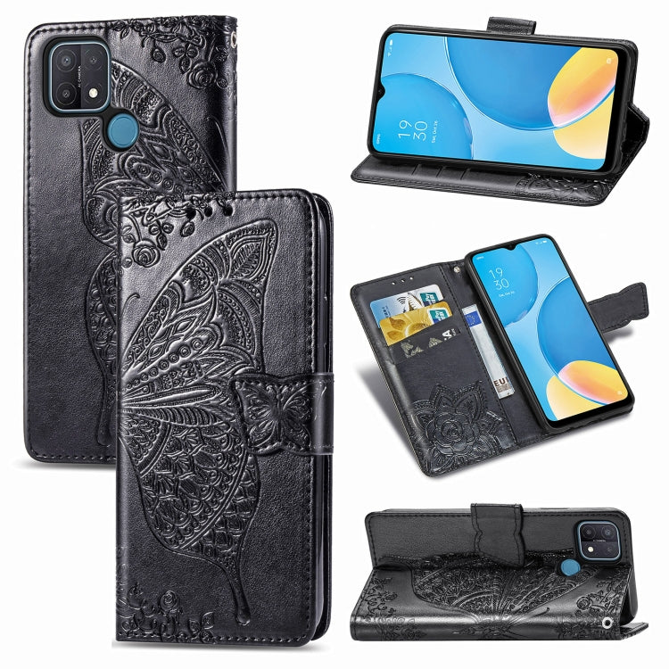 Butterfly Love Flower Embossed Horizontal Flip Leather Case with Bracket / Card Slot / Wallet / Lanyard, For OPPO Realme V3, For OPPO A15, For OnePlus Nord N100, For Arrows NX9 F-52A