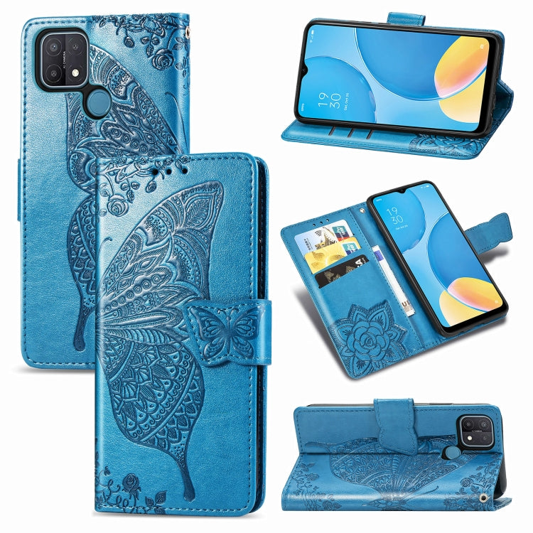 Butterfly Love Flower Embossed Horizontal Flip Leather Case with Bracket / Card Slot / Wallet / Lanyard, For OPPO Realme V3, For OPPO A15, For OnePlus Nord N100, For Arrows NX9 F-52A