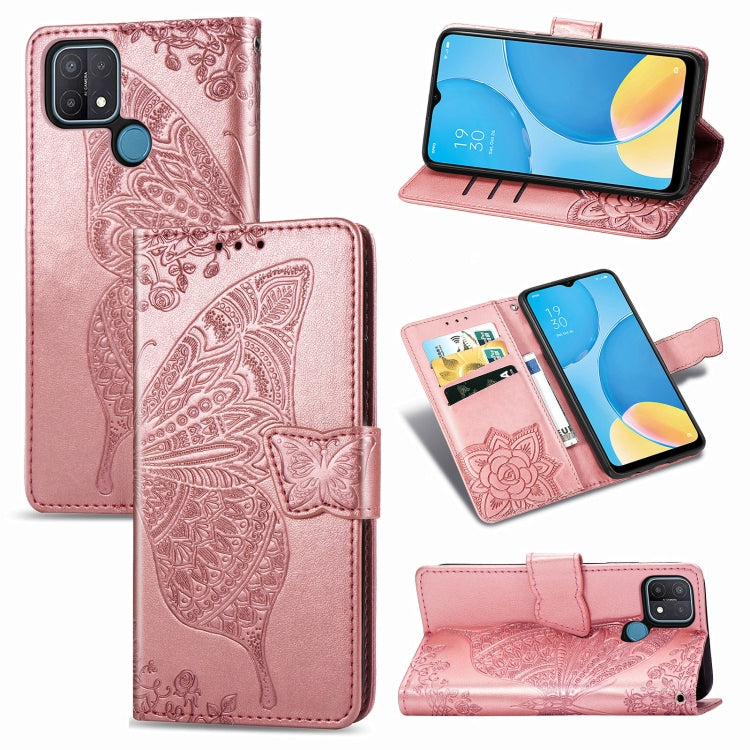 Butterfly Love Flower Embossed Horizontal Flip Leather Case with Bracket / Card Slot / Wallet / Lanyard, For OPPO Realme V3, For OPPO A15, For OnePlus Nord N100, For Arrows NX9 F-52A