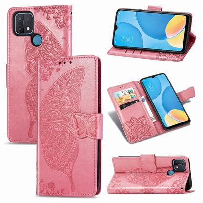 Butterfly Love Flower Embossed Horizontal Flip Leather Case with Bracket / Card Slot / Wallet / Lanyard, For OPPO Realme V3, For OPPO A15, For OnePlus Nord N100, For Arrows NX9 F-52A