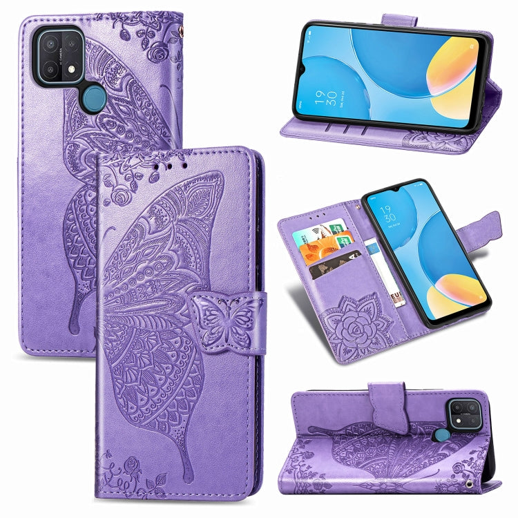 Butterfly Love Flower Embossed Horizontal Flip Leather Case with Bracket / Card Slot / Wallet / Lanyard, For OPPO Realme V3, For OPPO A15, For OnePlus Nord N100, For Arrows NX9 F-52A
