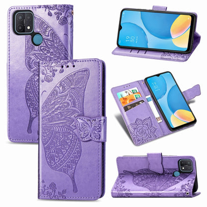Butterfly Love Flower Embossed Horizontal Flip Leather Case with Bracket / Card Slot / Wallet / Lanyard, For OPPO Realme V3, For OPPO A15, For OnePlus Nord N100, For Arrows NX9 F-52A