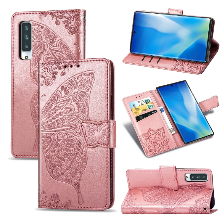 Butterfly Love Flower Embossed Horizontal Flip Leather Case with Bracket / Card Slot / Wallet / Lanyard, For OPPO Realme V3, For OPPO A15, For OnePlus Nord N100, For Arrows NX9 F-52A