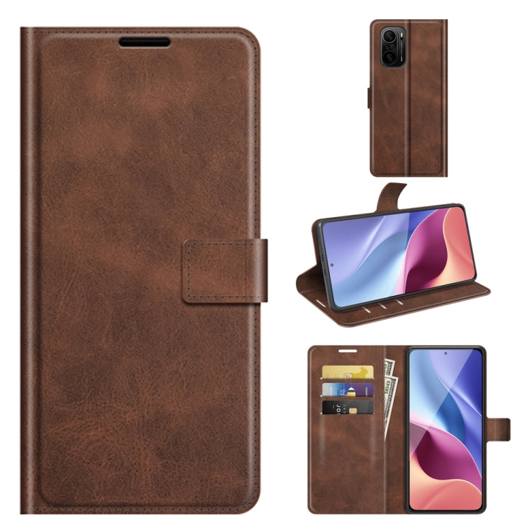 Retro Calf Pattern Buckle Horizontal Flip Leather Case with Holder & Card Slots & Wallet, For Xiaomi Poco F3 / Redmi K40, For Google Pixel 5A, For vivo X60