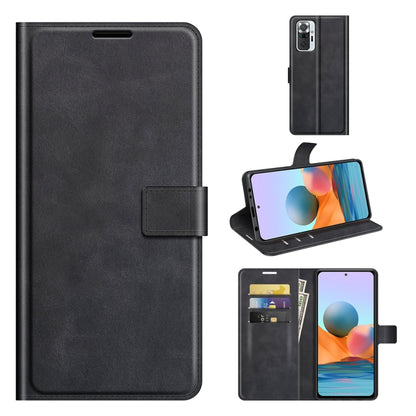 Retro Calf Pattern Buckle Horizontal Flip Leather Case with Holder & Card Slots & Wallet, For Redmi Note 10 Pro (Indian Edition)