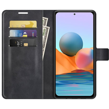 Retro Calf Pattern Buckle Horizontal Flip Leather Case with Holder & Card Slots & Wallet, For Redmi Note 10 Pro (Indian Edition)