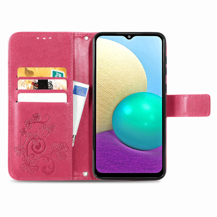 Four-leaf Clasp Embossed Buckle Mobile Phone Protection Leather Case with Lanyard & Card Slot & Wallet & Bracket Function, For Samsung Galaxy A02, For Xiaomi Redmi Note 10 4G, For Google Pixel 5A, For OPPO A93 5G, For LG Stylo 7