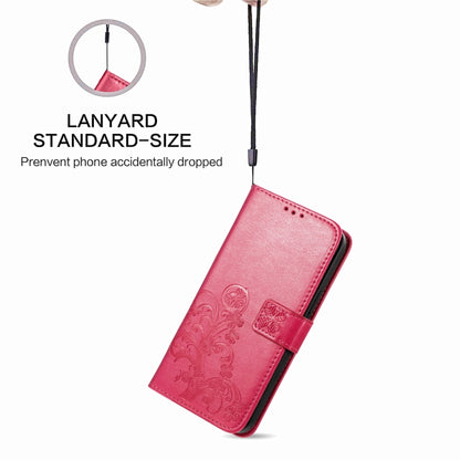 Four-leaf Clasp Embossed Buckle Mobile Phone Protection Leather Case with Lanyard & Card Slot & Wallet & Bracket Function, For Samsung Galaxy A02, For Xiaomi Redmi Note 10 4G, For Google Pixel 5A, For OPPO A93 5G, For LG Stylo 7
