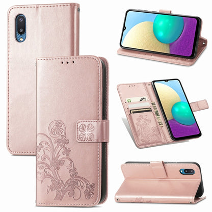 Four-leaf Clasp Embossed Buckle Mobile Phone Protection Leather Case with Lanyard & Card Slot & Wallet & Bracket Function, For Samsung Galaxy A02, For Xiaomi Redmi Note 10 4G, For Google Pixel 5A, For OPPO A93 5G, For LG Stylo 7