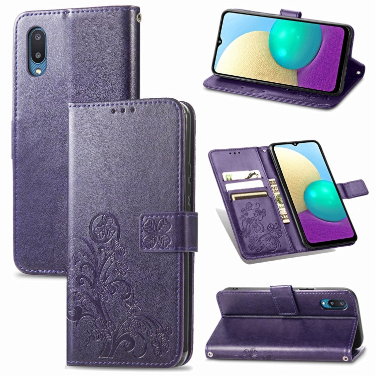 Four-leaf Clasp Embossed Buckle Mobile Phone Protection Leather Case with Lanyard & Card Slot & Wallet & Bracket Function, For Samsung Galaxy A02, For Xiaomi Redmi Note 10 4G, For Google Pixel 5A, For OPPO A93 5G, For LG Stylo 7