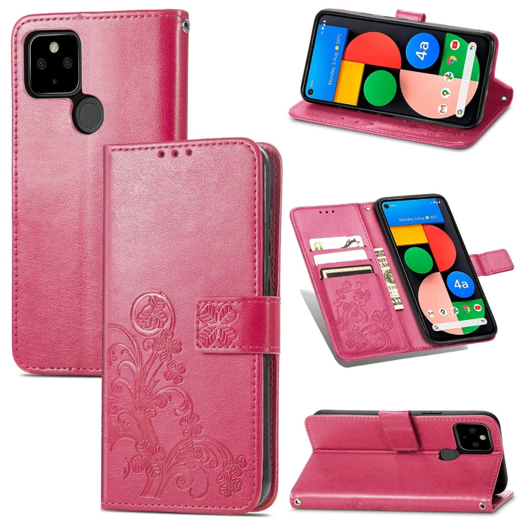 Four-leaf Clasp Embossed Buckle Mobile Phone Protection Leather Case with Lanyard & Card Slot & Wallet & Bracket Function, For Samsung Galaxy A02, For Xiaomi Redmi Note 10 4G, For Google Pixel 5A, For OPPO A93 5G, For LG Stylo 7