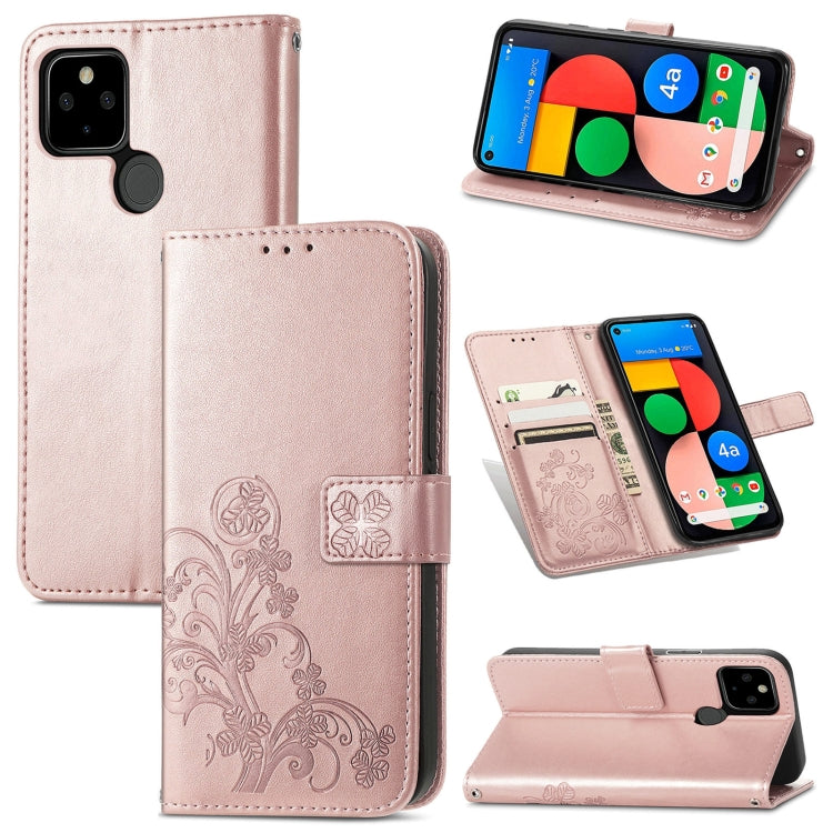 Four-leaf Clasp Embossed Buckle Mobile Phone Protection Leather Case with Lanyard & Card Slot & Wallet & Bracket Function, For Samsung Galaxy A02, For Xiaomi Redmi Note 10 4G, For Google Pixel 5A, For OPPO A93 5G, For LG Stylo 7