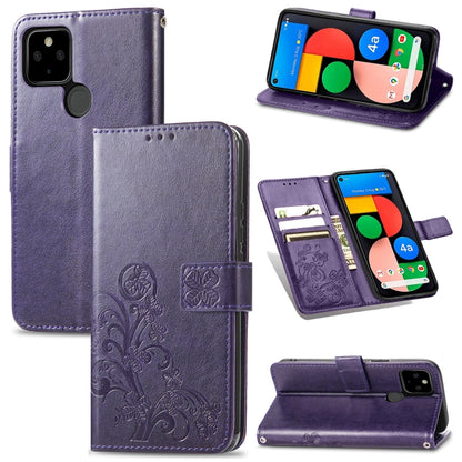 Four-leaf Clasp Embossed Buckle Mobile Phone Protection Leather Case with Lanyard & Card Slot & Wallet & Bracket Function, For Samsung Galaxy A02, For Xiaomi Redmi Note 10 4G, For Google Pixel 5A, For OPPO A93 5G, For LG Stylo 7