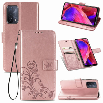 Four-leaf Clasp Embossed Buckle Mobile Phone Protection Leather Case with Lanyard & Card Slot & Wallet & Bracket Function, For Samsung Galaxy A02, For Xiaomi Redmi Note 10 4G, For Google Pixel 5A, For OPPO A93 5G, For LG Stylo 7
