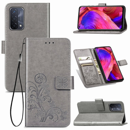 Four-leaf Clasp Embossed Buckle Mobile Phone Protection Leather Case with Lanyard & Card Slot & Wallet & Bracket Function, For Samsung Galaxy A02, For Xiaomi Redmi Note 10 4G, For Google Pixel 5A, For OPPO A93 5G, For LG Stylo 7