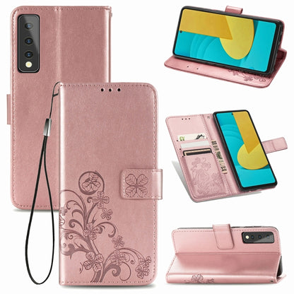 Four-leaf Clasp Embossed Buckle Mobile Phone Protection Leather Case with Lanyard & Card Slot & Wallet & Bracket Function, For Samsung Galaxy A02, For Xiaomi Redmi Note 10 4G, For Google Pixel 5A, For OPPO A93 5G, For LG Stylo 7