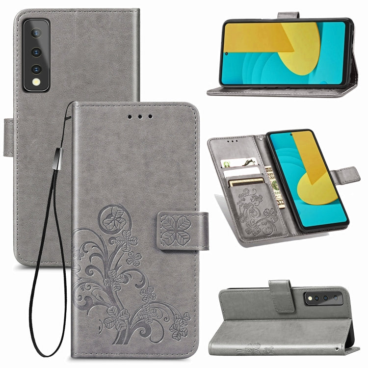 Four-leaf Clasp Embossed Buckle Mobile Phone Protection Leather Case with Lanyard & Card Slot & Wallet & Bracket Function, For Samsung Galaxy A02, For Xiaomi Redmi Note 10 4G, For Google Pixel 5A, For OPPO A93 5G, For LG Stylo 7