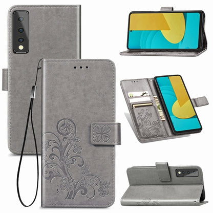Four-leaf Clasp Embossed Buckle Mobile Phone Protection Leather Case with Lanyard & Card Slot & Wallet & Bracket Function, For Samsung Galaxy A02, For Xiaomi Redmi Note 10 4G, For Google Pixel 5A, For OPPO A93 5G, For LG Stylo 7