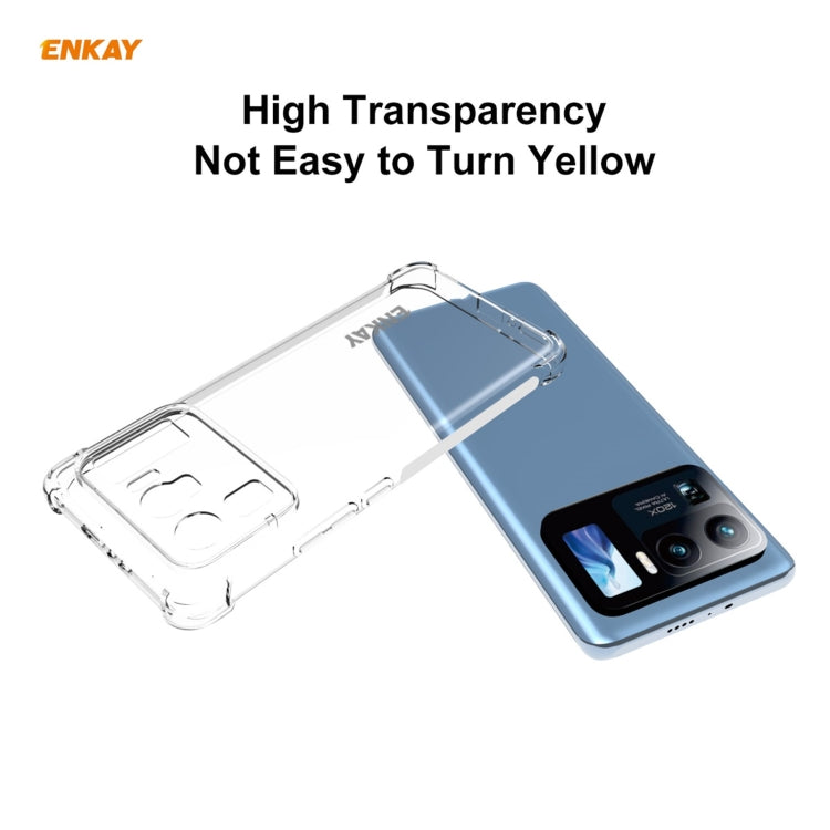 For Xiaomi Mi 11 Ultra Hat-Prince ENKAY Clear TPU Shockproof Case Soft Anti-slip Cover + 3D Full Screen PET Curved Hot Bending HD Screen Protector Soft Film Support Fingerprint Unlock, For Xiaomi Mi 11 Ultra