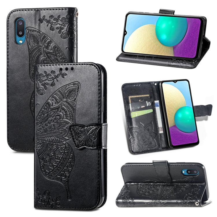 Butterfly Love Flower Embossed Horizontal Flip Leather Case with Bracket & Card Slot & Wallet & Lanyard, For Samsung Galaxy A02, For Huawei Nova 8 Pro, For Xiaomi Redmi Note 10 4G