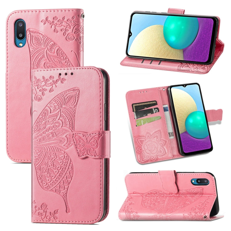 Butterfly Love Flower Embossed Horizontal Flip Leather Case with Bracket & Card Slot & Wallet & Lanyard, For Samsung Galaxy A02, For Huawei Nova 8 Pro, For Xiaomi Redmi Note 10 4G