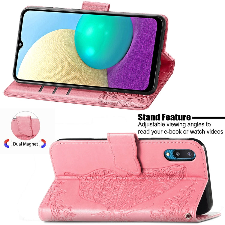 Butterfly Love Flower Embossed Horizontal Flip Leather Case with Bracket & Card Slot & Wallet & Lanyard, For Samsung Galaxy A02, For Huawei Nova 8 Pro, For Xiaomi Redmi Note 10 4G
