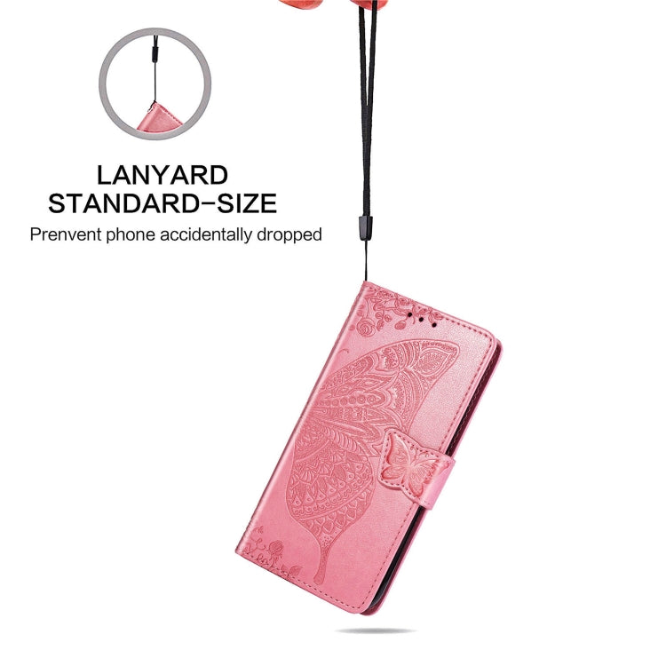 Butterfly Love Flower Embossed Horizontal Flip Leather Case with Bracket & Card Slot & Wallet & Lanyard, For Samsung Galaxy A02, For Huawei Nova 8 Pro, For Xiaomi Redmi Note 10 4G