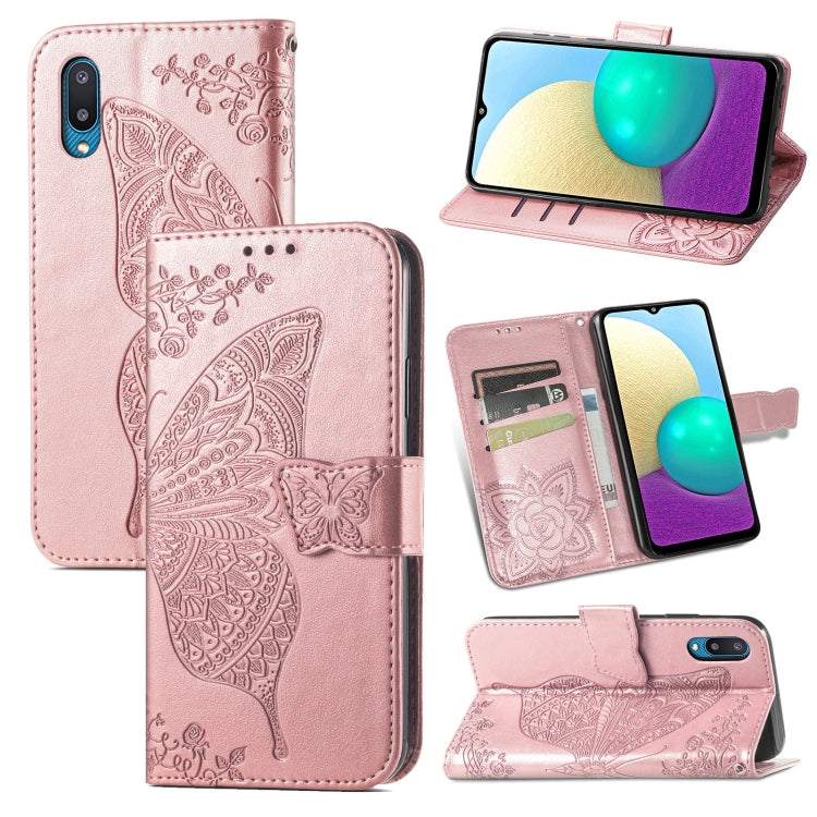 Butterfly Love Flower Embossed Horizontal Flip Leather Case with Bracket & Card Slot & Wallet & Lanyard, For Samsung Galaxy A02, For Huawei Nova 8 Pro, For Xiaomi Redmi Note 10 4G