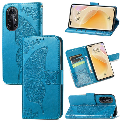 Butterfly Love Flower Embossed Horizontal Flip Leather Case with Bracket & Card Slot & Wallet & Lanyard, For Samsung Galaxy A02, For Huawei Nova 8 Pro, For Xiaomi Redmi Note 10 4G