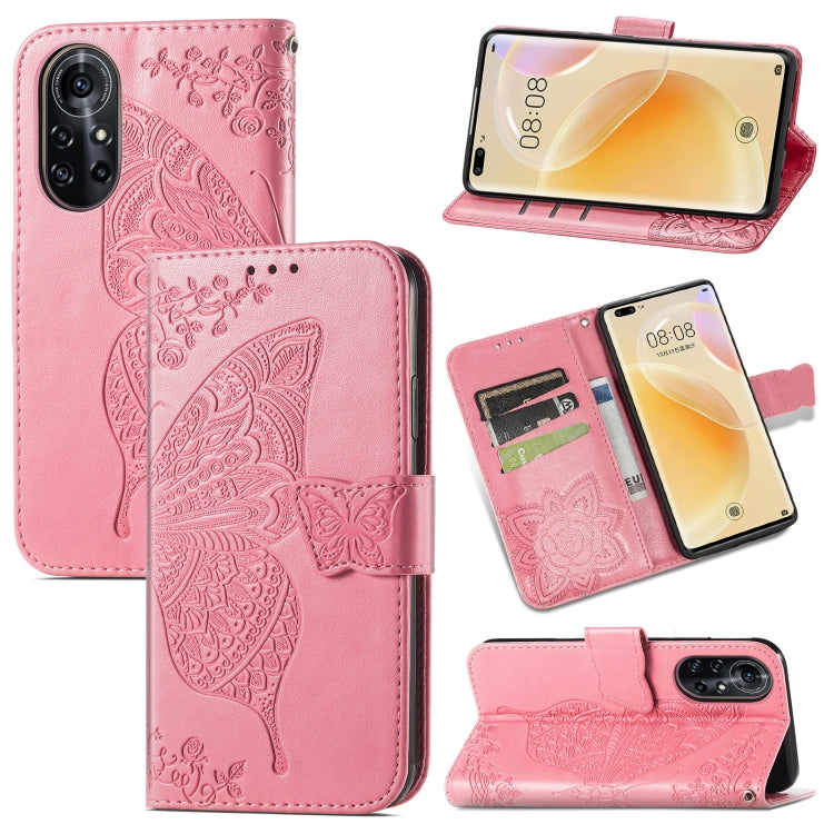 Butterfly Love Flower Embossed Horizontal Flip Leather Case with Bracket & Card Slot & Wallet & Lanyard, For Samsung Galaxy A02, For Huawei Nova 8 Pro, For Xiaomi Redmi Note 10 4G