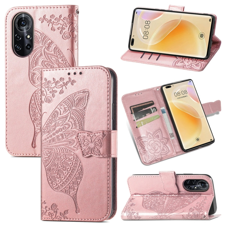 Butterfly Love Flower Embossed Horizontal Flip Leather Case with Bracket & Card Slot & Wallet & Lanyard, For Samsung Galaxy A02, For Huawei Nova 8 Pro, For Xiaomi Redmi Note 10 4G