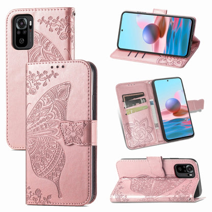 Butterfly Love Flower Embossed Horizontal Flip Leather Case with Bracket & Card Slot & Wallet & Lanyard, For Samsung Galaxy A02, For Huawei Nova 8 Pro, For Xiaomi Redmi Note 10 4G