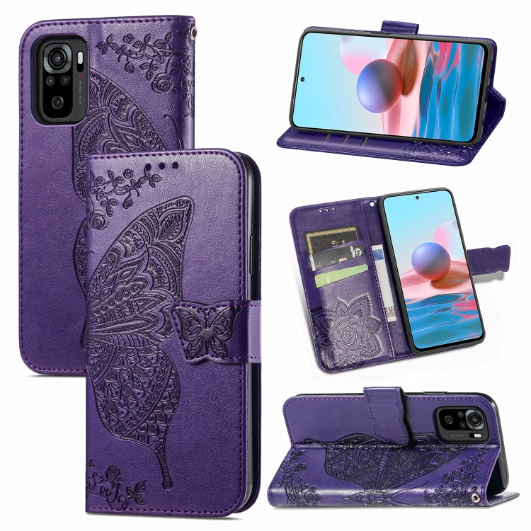 Butterfly Love Flower Embossed Horizontal Flip Leather Case with Bracket & Card Slot & Wallet & Lanyard, For Samsung Galaxy A02, For Huawei Nova 8 Pro, For Xiaomi Redmi Note 10 4G