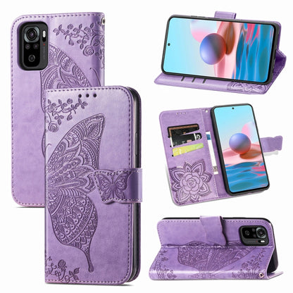 Butterfly Love Flower Embossed Horizontal Flip Leather Case with Bracket & Card Slot & Wallet & Lanyard, For Samsung Galaxy A02, For Huawei Nova 8 Pro, For Xiaomi Redmi Note 10 4G