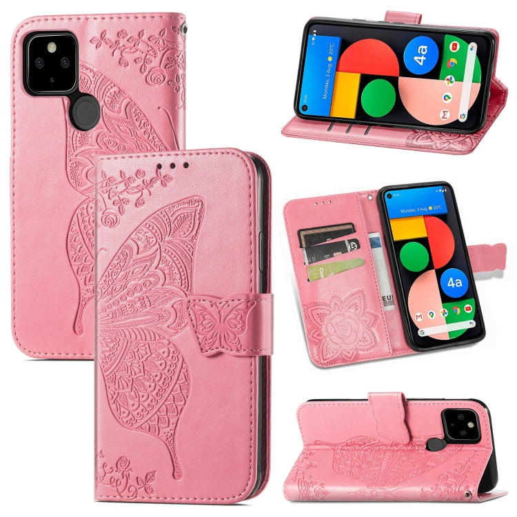 Butterfly Love Flower Embossed Horizontal Flip Leather Case with Bracket & Card Slot & Wallet & Lanyard, For OPPO A93, For Google Pixel 5A, For LG Stylo 7 5G