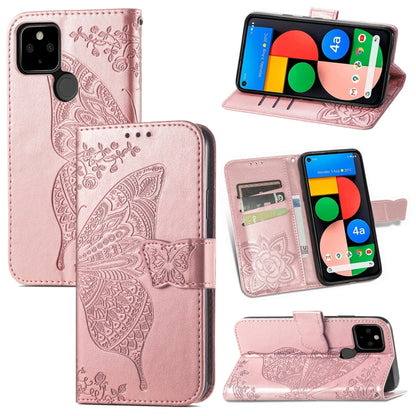 Butterfly Love Flower Embossed Horizontal Flip Leather Case with Bracket & Card Slot & Wallet & Lanyard, For OPPO A93, For Google Pixel 5A, For LG Stylo 7 5G