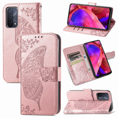 Butterfly Love Flower Embossed Horizontal Flip Leather Case with Bracket & Card Slot & Wallet & Lanyard, For OPPO A93, For Google Pixel 5A, For LG Stylo 7 5G