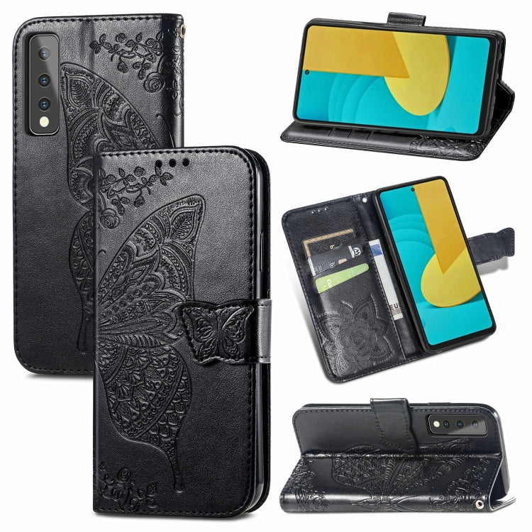 Butterfly Love Flower Embossed Horizontal Flip Leather Case with Bracket & Card Slot & Wallet & Lanyard, For OPPO A93, For Google Pixel 5A, For LG Stylo 7 5G