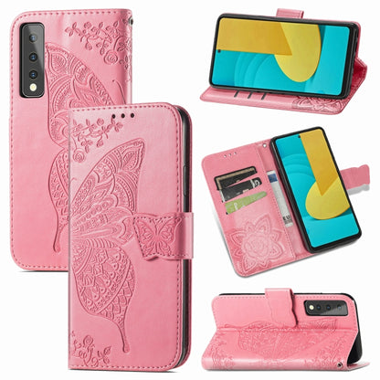 Butterfly Love Flower Embossed Horizontal Flip Leather Case with Bracket & Card Slot & Wallet & Lanyard, For OPPO A93, For Google Pixel 5A, For LG Stylo 7 5G