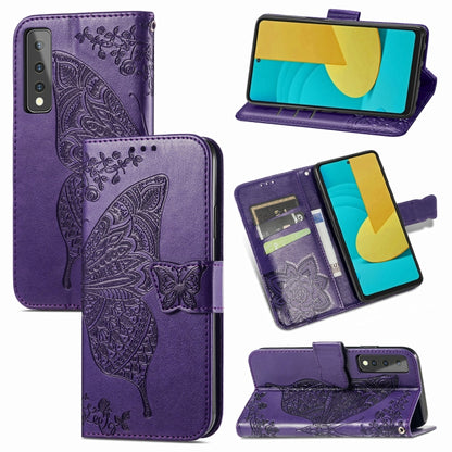 Butterfly Love Flower Embossed Horizontal Flip Leather Case with Bracket & Card Slot & Wallet & Lanyard, For OPPO A93, For Google Pixel 5A, For LG Stylo 7 5G